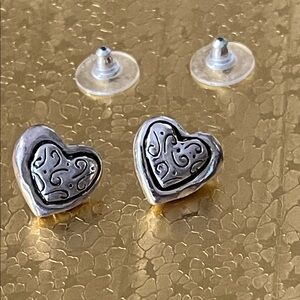 Brighton-Heart Stud Earrings Silver toned